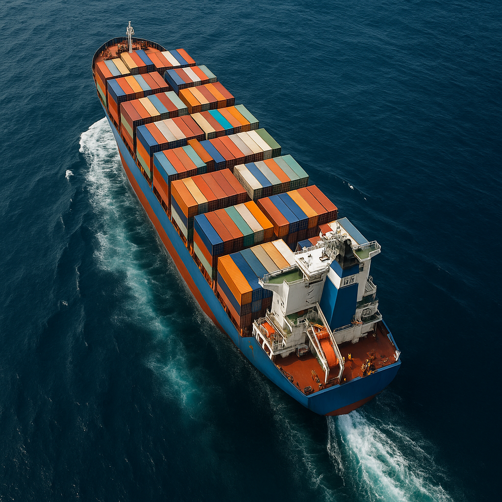 Porte-conteneurs en mer